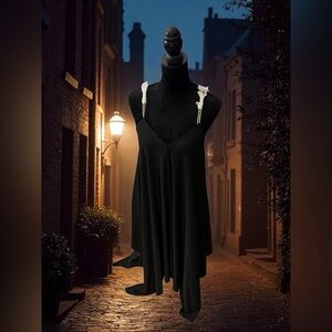 Coldesina Elegant Black Dress with gold tone Straps